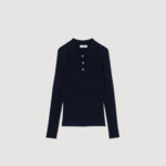 Pull en maille à côtes