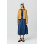 Jupe denim longue à boutons