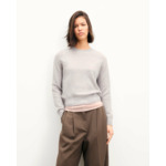 Pull Col Rond Cœur Brodé