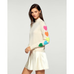 Pull Col Montant Cœurs Multicolores