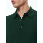 Polo à manches longues en laine mérinos