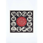 Pochette en laine et soie à imprimé