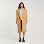 Manteau long en laine mélangée