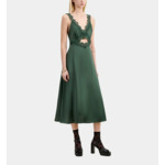 Robe Nuisette Longue Verte Avec Guipure Femme