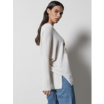 Pull poncho cachemire Letters ECRU