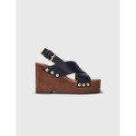 Sandales compensées en cuir