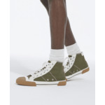 Baskets Montantes En Canvas Avec Empiecements Cuir