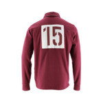 Maillot rugby manches longues 15 rouge bordeaux en coton