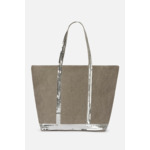 Cabas L Zippé Porté Epaule Lin et Paillettes Made In France