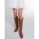 Bottes santiags en cuir suédé