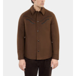 Blouson Style Surchemise En Flanelle Marron Homme