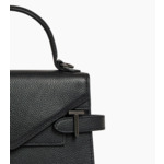 Petit sac à main double rabat Emilie en cuir grainé