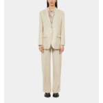 Veste Tailleur Écrue En Lin Femme