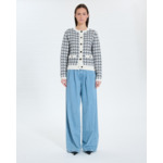 Gilet façon tweed bicolore nocturne écru