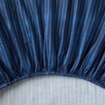 Kenzo - Drap housse en satin bleu, K Sashiko