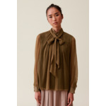 Blouse lavallière carreaux fluide