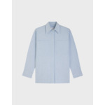 Chemise oversize faith avec poches en oxford gratté uni bleu clair
