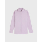 Chemise irina col italien en popeline rayée rose