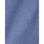 Chemise charlotte avec poche poitrine en flanelle de coton unie bleu