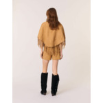 Manteau court à franges en nubuck