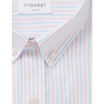 Chemise Gaspard rayée bleue et rose