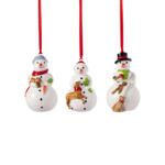 Nostalgic Ornaments bonhommes de neige, ensemble de 3 pcs, 8 x 3,5 cm
