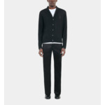 Cardigan En Laine Merinos Noire Homme