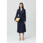 Robe satinée mi-longue portefeuille