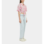 Jean Droit Bleu Clair Décoloré Femme