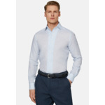Chemise Bleu Clair En Lin Coupe Droite