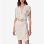 Robe Courte Drapée Col V Essone