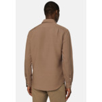 Chemise Marron En Tencel Lin Coupe Droite