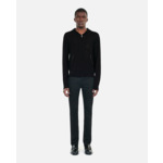 Cardigan Noir En Laine À Capuche Homme