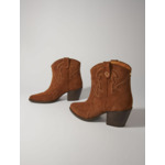 Bottines santiags en cuir suédé