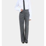 Pantalon Tailleur Droit À Rayures Femme