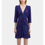Robe Courte En Soie Manches 3/4 Gigot Femme