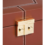 Petite boite à bijoux fermoir T en cuir