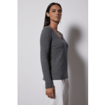 Pull col V Neva GRIS CHINE FONCE 008