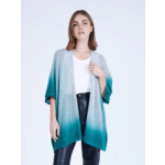 Cape dégradée en cachemire Molly ACIER / EMERAUDE