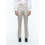 Pantalon ajusté en laine à rayures