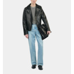 Blouson Biker En Cuir Noir Homme