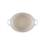 Cocotte ovale 29cm en fonte émaillée meringue
