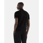 Polo En Maille Effet Dentelle Noir Homme