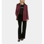 Pantalon Tailleur Droit En Velours Côtelé Noir Femme