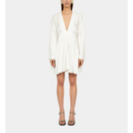 Robe Courte Blanche Jacquard Baroque Femme