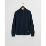 Ribbed Cotton Half-Zip Sweater