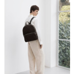 Sac à dos zippé Emile en cuir côtelé et lisse