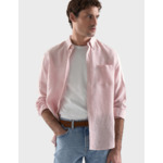 Chemise Gabriel en lin rayée rose