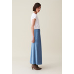 Jupe midi fluide satinée