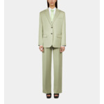 Veste Tailleur Vert Clair En Lin Femme